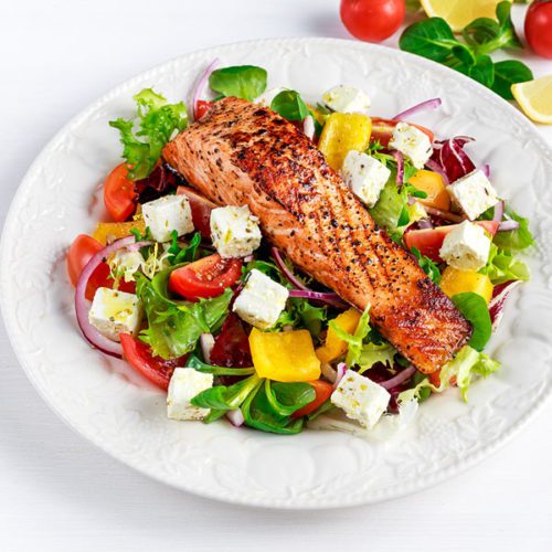 Baked Salmon With Salad - Dr Cabot Cleanse